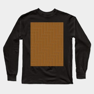 Geometric Tiles in Dark Tan Long Sleeve T-Shirt